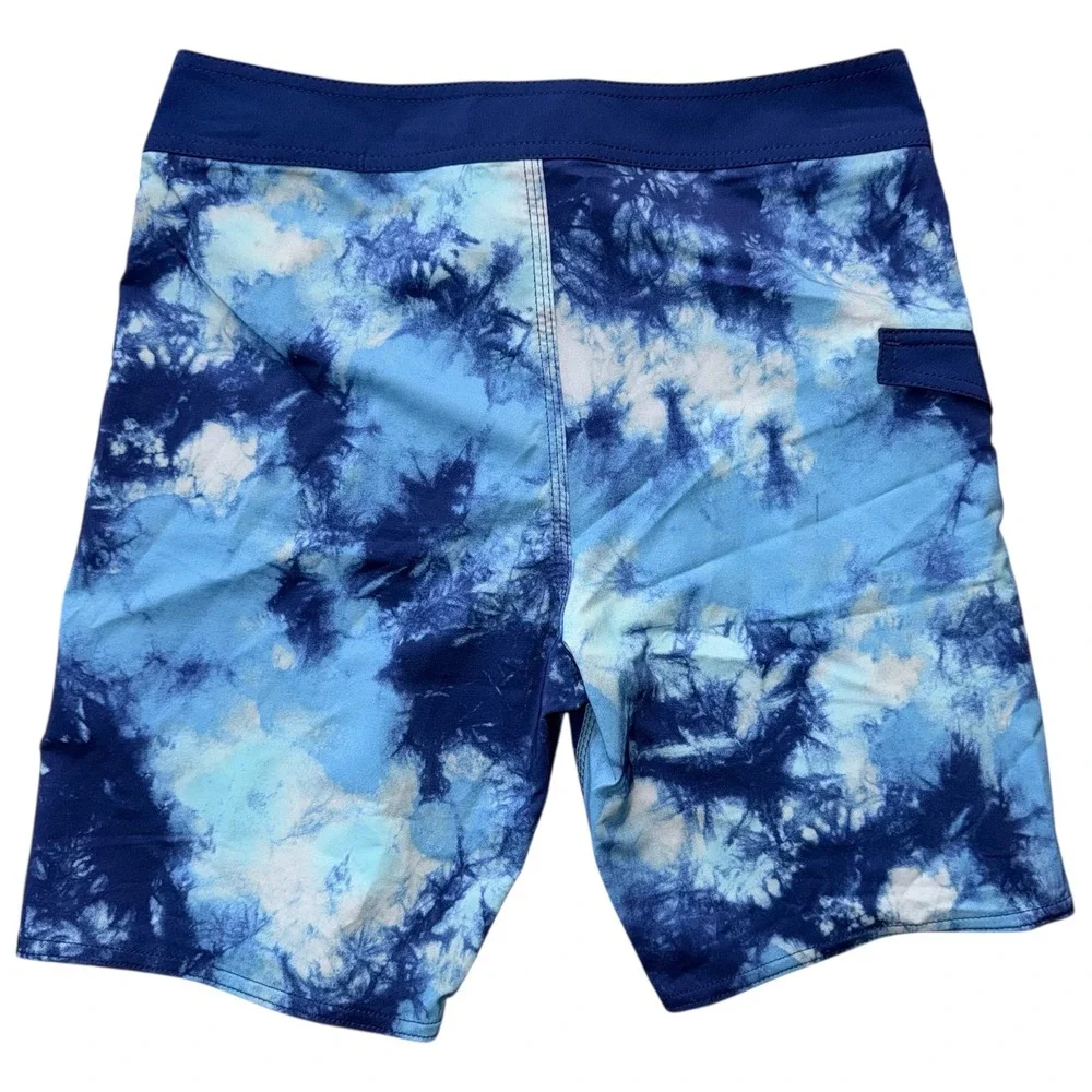 Volcom Boys 29‎ 18 Blue Tie Die Board Shorts Unlined Swim Shorts NWT